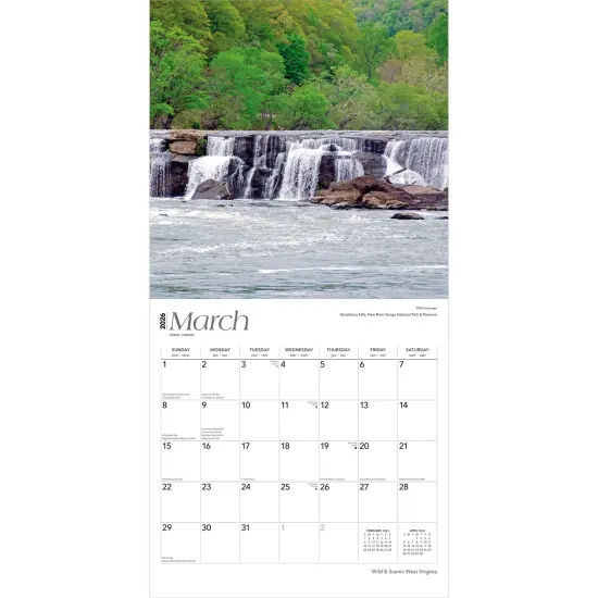 West Virginia Wild & Scenic | 2026 12 x 24 Inch (Hanging) Monthly Square Wall Calendar | Plastic-Free {3}