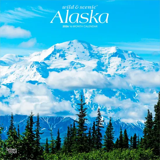 Alaska Wild & Scenic | 2026 12 x 24 Inch (Hanging) Monthly Square Wall Calendar | Plastic-Free {1}