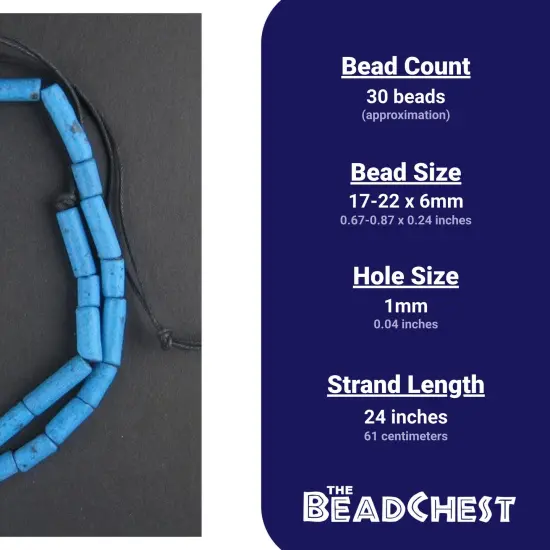 The Bead Chest Moroccan Pottery Beads, Turquoise, Cylinder: Genuine North African Berber Tribal Beads for DIY Jewelry Making and More {3}