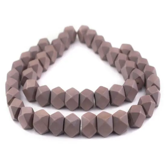 The Bead Chest Brown Cornerless Cube Wood Beads: 17mm Diamond Cut Natural Organic Beads for Jewelry Making {3}
