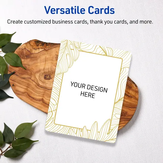 Avery Printable Rounded Corner Postcards with Sure Feed Technology, Pre-Printed Gold Florals, Matte White, 4.25" x 5.5", Laser & Inkjet Compatible, 20 Total {6}