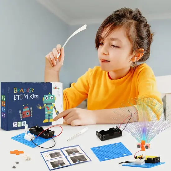 7 Set Bulk STEM Kit Individual Craft Kits for Kids, Science Projects Crafts Group Activity, Light Experiments Circuit Toys, Fun Fiber Optic STEAM Activities for Boys Girls Ages 6-8 8-12 6 8 10 Year {3}
