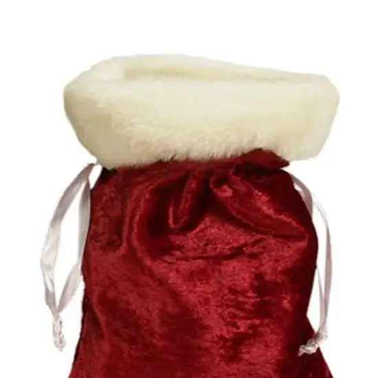 Small Christmas Velvet Bag with Plush Faux Fur 5" x 7" {3}