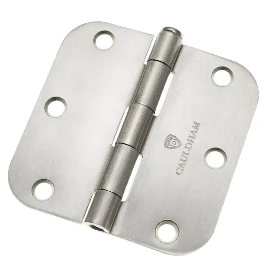 Cauldham Heavy-Duty 3-1/2" Interior Door Hinges with 5/8" Radius Corners - Satin Nickel {7}