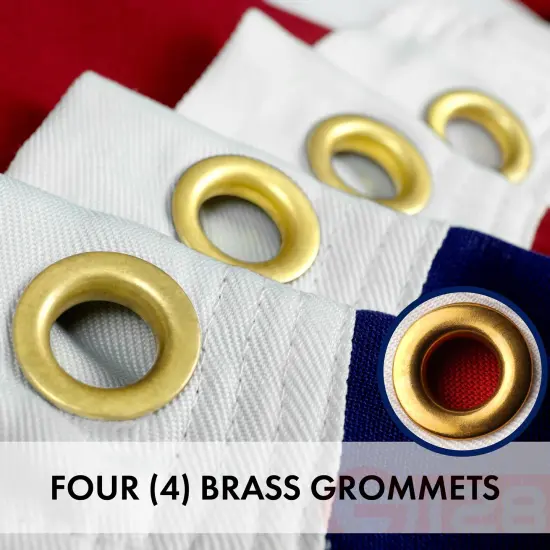 G128 3 PACK: USA American Flag 8x12FT Embroidered Spun Polyester {2}