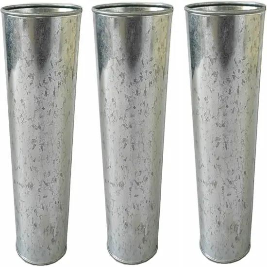 Enhance Your Decor with Set of 3 Galvanized Vases/French Buckets {1}