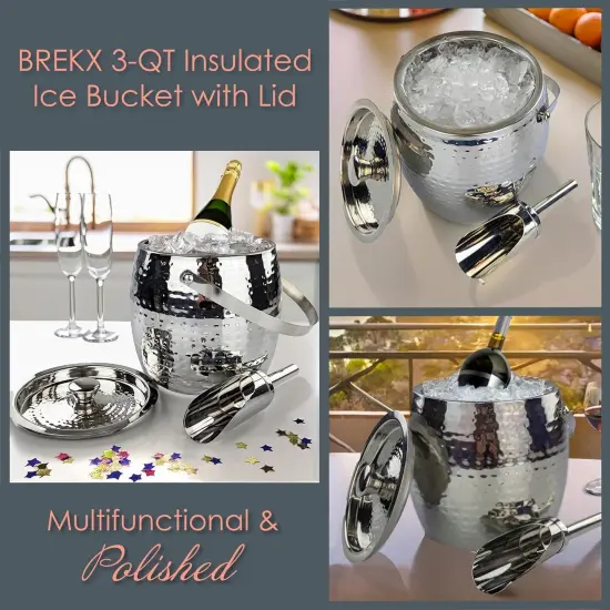 3-QT Insulated Ice Buckets with Lid and Scoop {4}