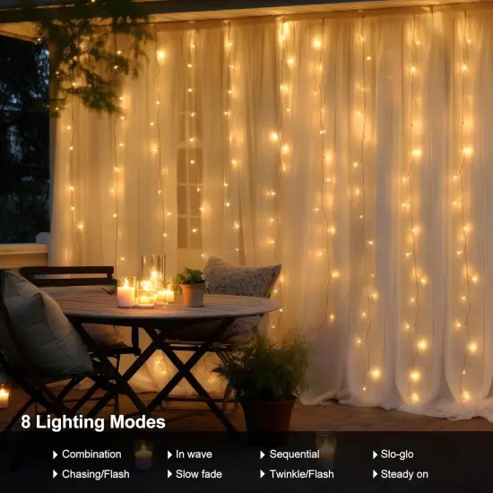 Hanging Light with Remote Timer Fairy Curtain Light {2}
