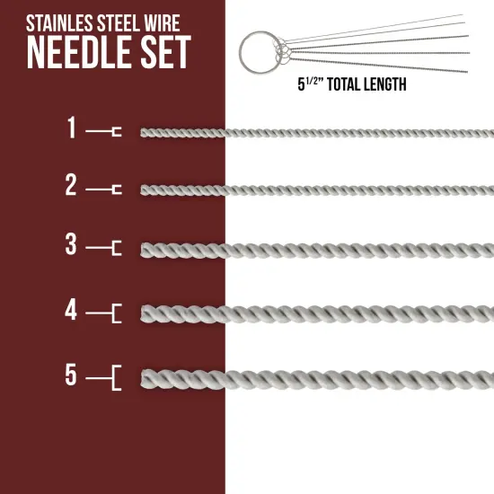 Airbrush Cleaning Kit 13-Piece, Airbrushing Cleaner Set with 1 Glass Pot Jar, 5 Cleaning Needles, 5 Brushes, 1 Wash Needle & How-To Airbrush, Cleaner Set Kit {4}