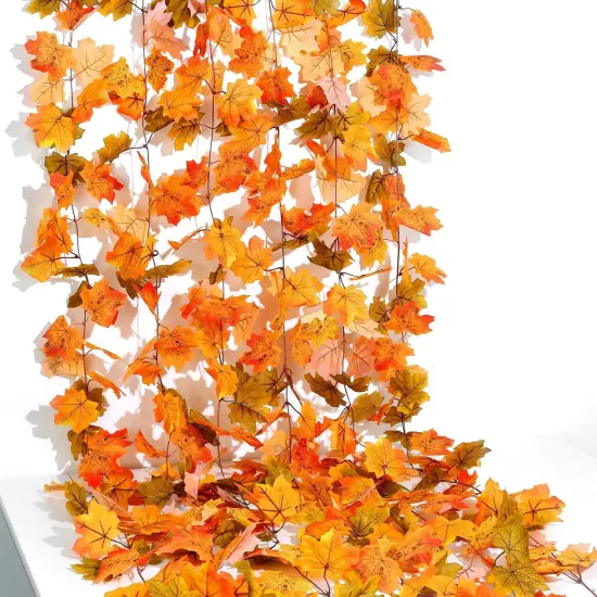 2 Pack Maple Fall Leaf Garland {4}
