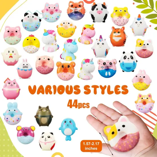 44 Pcs Slow Rising Animal Donut Squeeze Stress {2}