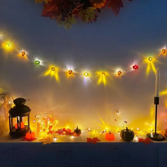 Fall Decor 30LED/10Ft 3D Pumpkin Lights {5}