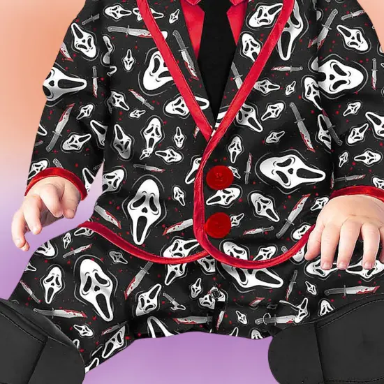 Adorable Toddler Ghost Face Party Suit Costume with Hat {4}