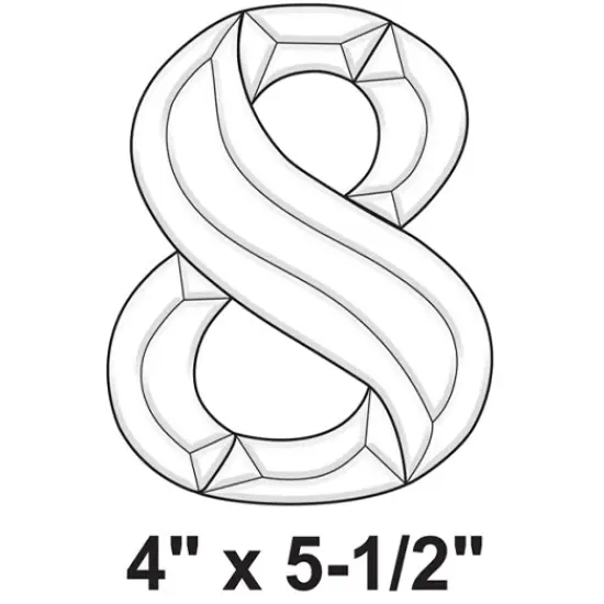 4" x 5-1/2" Exquisite Clear Glass Number 8 Bevel Cluster BN8 {2}