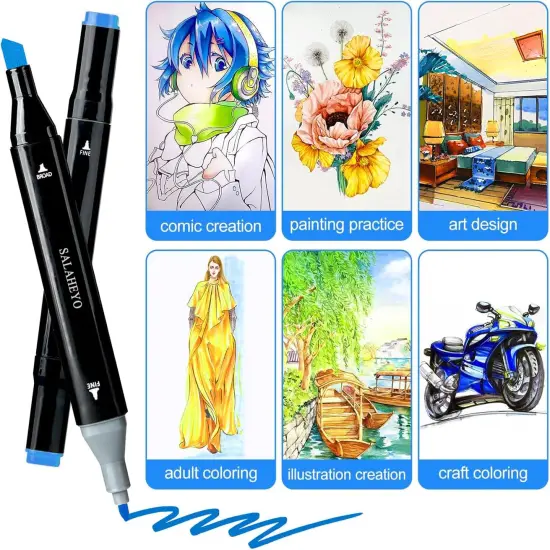 120 Colors Alcohol Markers with Base Art Drawing Markers Set {5}