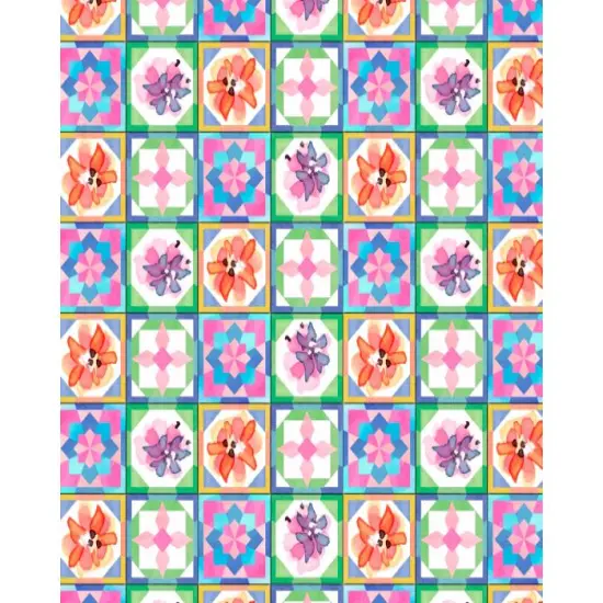 Kaleidoscope Tiles Cotton Fabric | By the Yard | Sewing and Crafting | 44 inches wide {1}