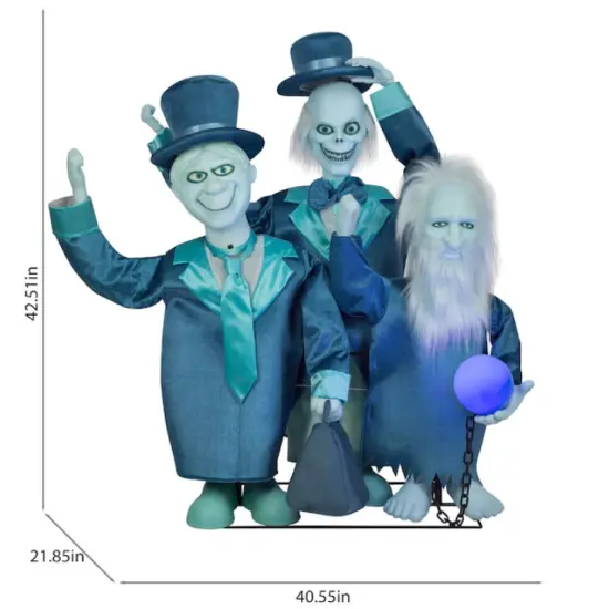 3.5ft Disney Mansion Hitchhiking Ghosts - Motion Activated, Lighted Animatronic {4}