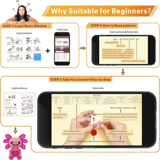 Axolotl Animal Crochet Kit for Adult & Kid {3}