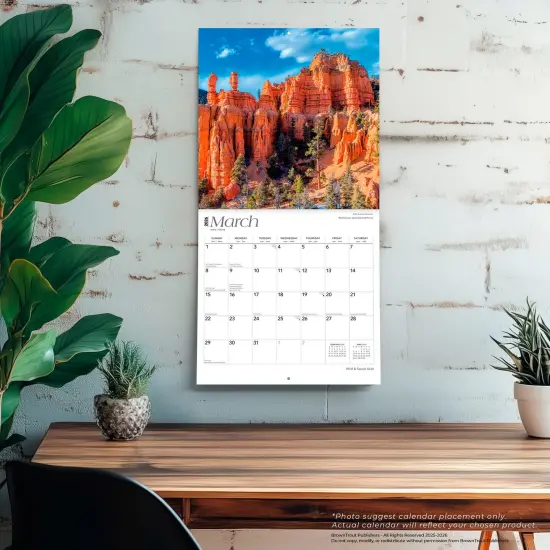 Utah Wild & Scenic | 2026 12 x 24 Inch (Hanging) Monthly Square Wall Calendar | Plastic-Free {5}