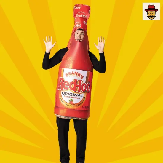 Franks Red Hot Bottle Costume Featuring a Photorealistic Foam Tunic {4}