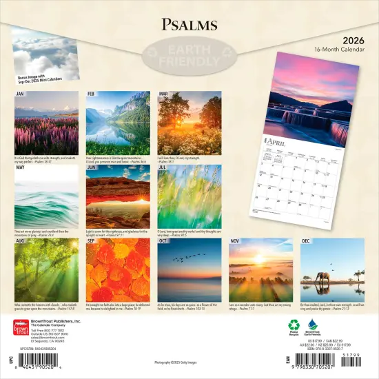 Psalms | 2026 12 x 24 Inch (Hanging) Monthly Square Wall Calendar | Plastic-Free {2}