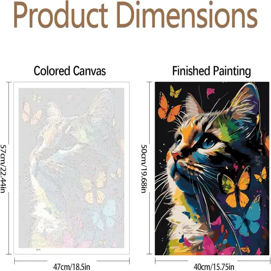 Cat Paint by Numbers Kit - 16x20 Inch {2}