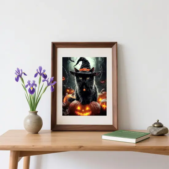 Halloween Cat Diamond Painting Kits - 12x16 Inch {2}