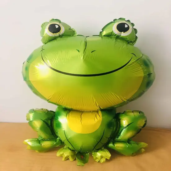 2 Pcs Green Frog Balloons Frog Shaped Foil {2}