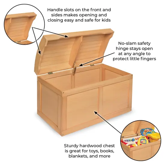Badger Basket Hardwood Barrel Top Toy Chest Natural {3}