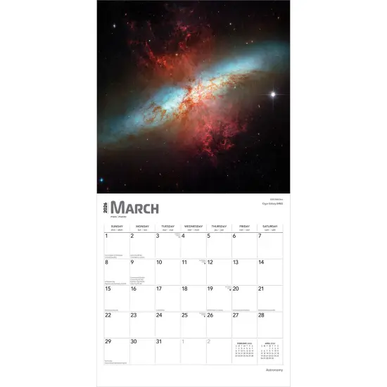 Astronomy | 2026 12 x 24 Inch (Hanging) Monthly Square Wall Calendar | Foil Stamped Cover | Plastic-Free {3}