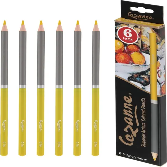 Premium Colored Pencils Canary Yellow 6 Pack - Highly-Pigmented Drawing Pencils - Coloring Pencils for Drawing, Blending, Coloring {1}