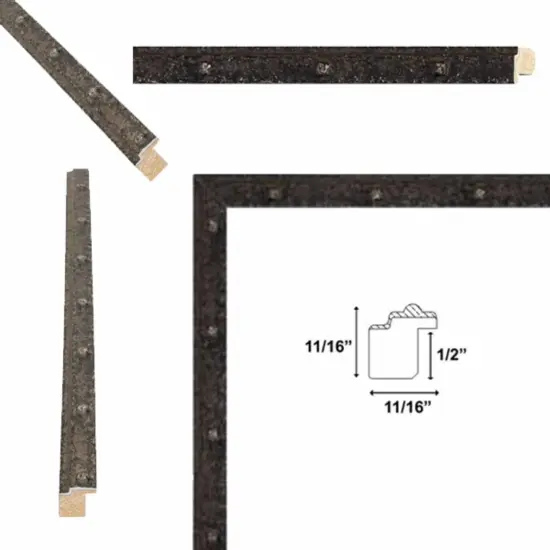 Industrial Slim Black Iron Asphalt Picture Frame-D11087 18x18 frame {5}