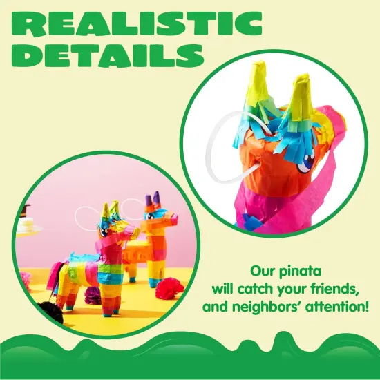 3 pcs Mini Donkey Pinatas 7"x5.5" Cinco De Mayo Rainbow Color for Fun Fiesta Taco Party Supplies, Luau Event Photo Props, Mexican Theme Decoration, Carnivals Festivals, Taco Tuesday Event {2}