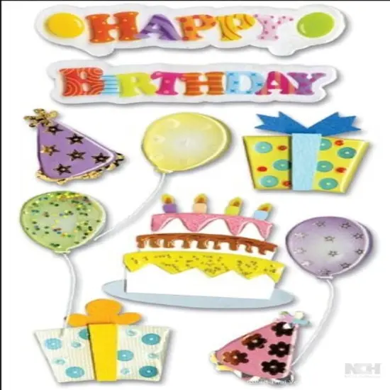 Jolee's Boutique Happy Birthday Dimensional Epoxy Stickers {1}