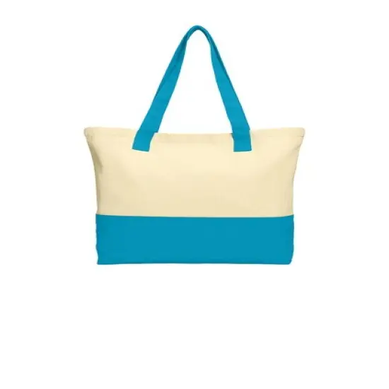 Port Authority&reg; Colorblock Cotton Tote Stylish & Durable {6}