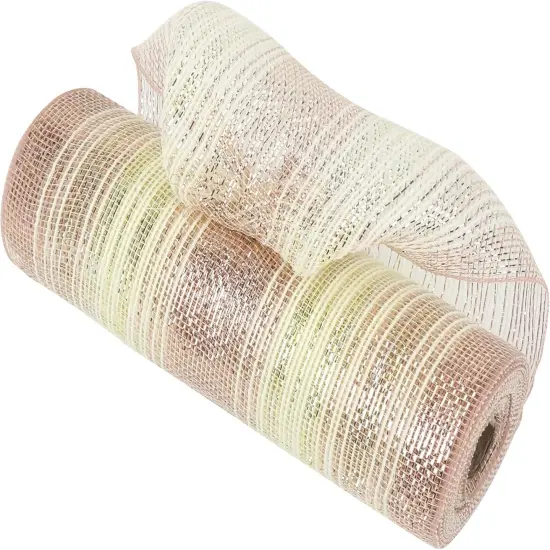 Mesh Ribbon for Wreath Gold Silver and Rose Gold Ombr&eacute; Deco Mesh 10 Inch Christmas Metallic Mesh Crafts Supplies {4}