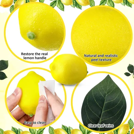 Fake Lemon Limes Artificial Fruits Yellow Green - (24 Pcs) {2}