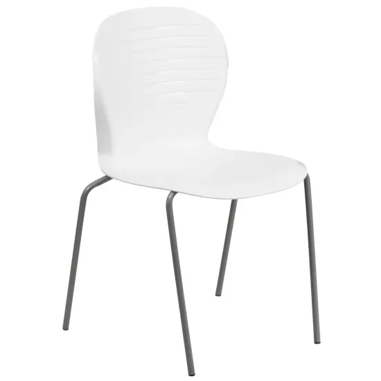 Emma and Oliver Multipurpose Dining Accent Stack Chair White {2}