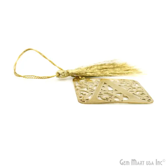 A Alphabet Bookmark With Tassel. Gold Plated Bookmark, Reader Gift, Handmade Bookmark, Page Marker, Aesthetic Gift. 50mm {5}
