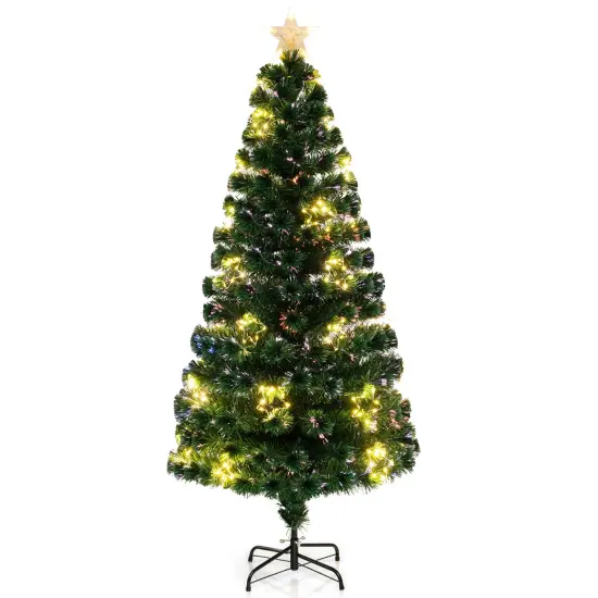 Pre-Lit Artificial Christmas Tree with Warm-White Fairy Lights and Flame-Retardant PVC Leaves {3}