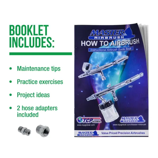 Precision Trigger Style Gravity Feed Airbrush Set with Twin Cylinder Piston Airbrush Compressor with Air Storage Tank {6}