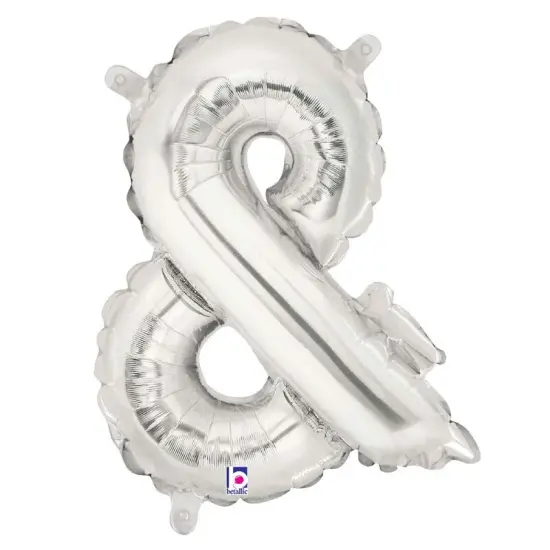 Betallic&reg; 14 inch Ampersand Silver Air Fill Only Balloon {1}