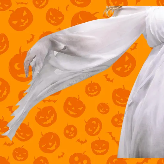 Women's Gothic Ghost Costume Long Flowing Plus Size Dress {3}