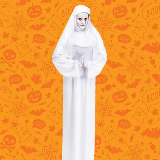 Adult Ghost Nun White Horror Habit Costume Accessory {1}