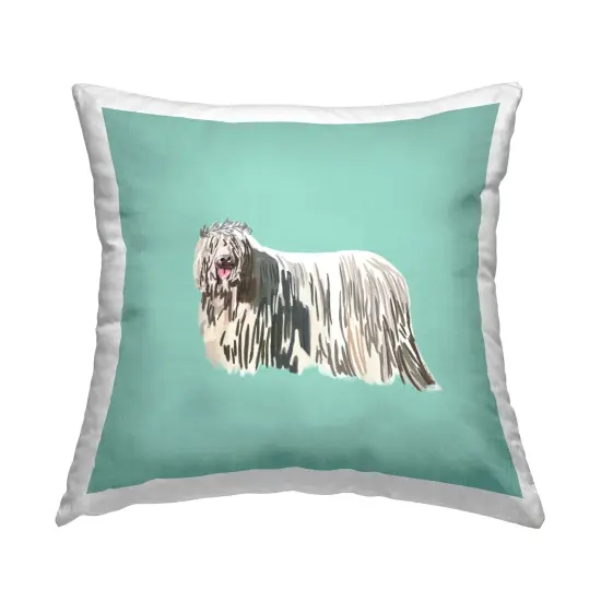 Elegant Smiling Dog Design by Amelia Noyes Throw Pillow  {1}
