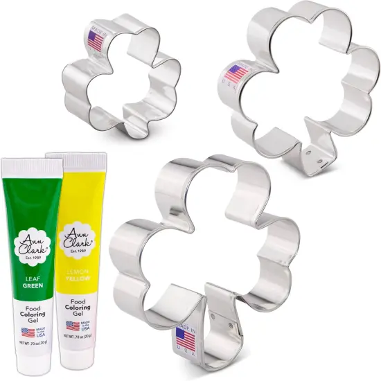 Shamrock Cookie Cutters 3-Pc Set Made in the Usa Mini Medium Large Silver {5}
