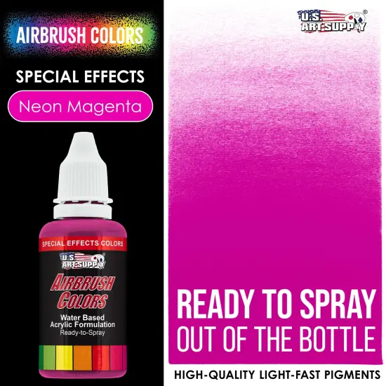 Neon Magenta, Fluorescent Special Effects Acrylic Airbrush Paint, 1 oz. {2}