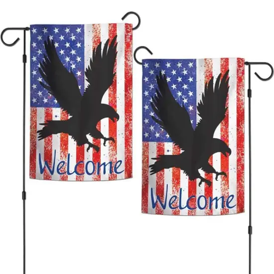 Patriotic Black Eagle Garden Flag 2 Sided {1}