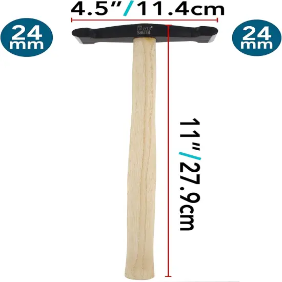 The Beadsmith Small Raising Hammer - Metal Elements - Head with Two-Sided 24mm Rectangular Faces &ETH; Tool Used to Add Texture and Dimension to Metalwork {4}