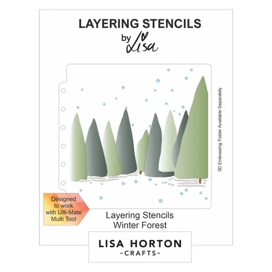 Lisa Horton Crafts Layering Stencils-Winter Forest {1}